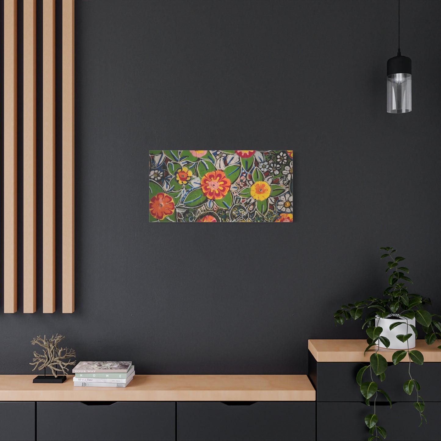 Urban_gardening-04 - Floral Pop Matte Stretched Canvas – Colorful Hand-Painted Garden Wall Art