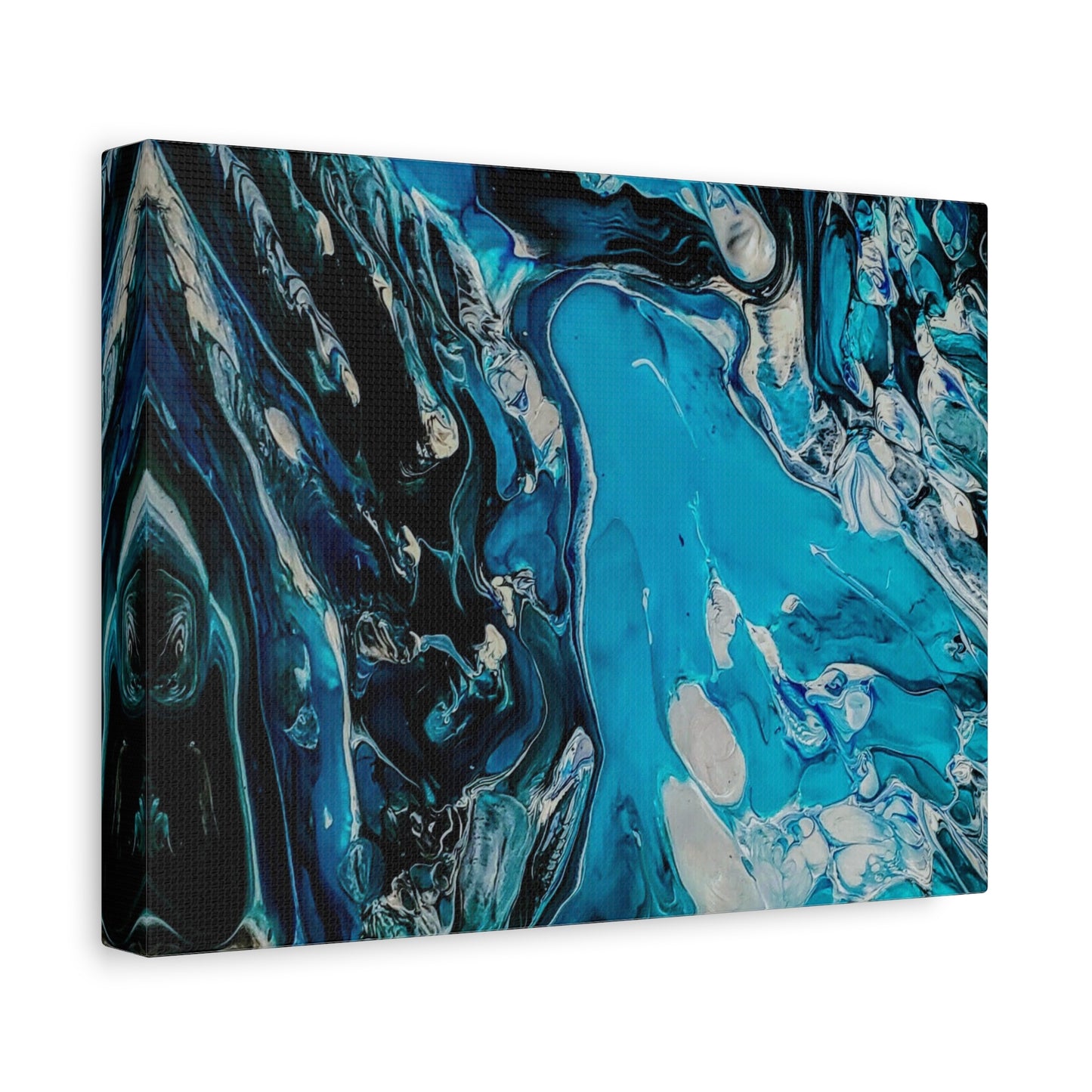 Blue Ocean Abstract Matte Canvas Print — Stretched Wall Art