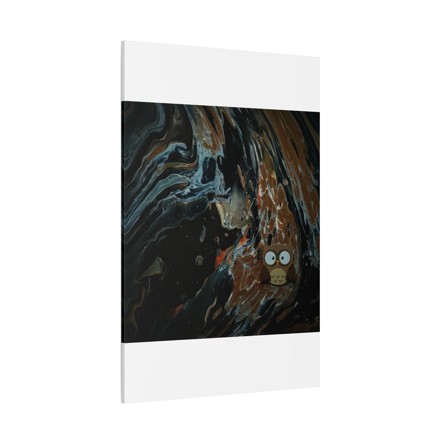 Abstract Swirl Owl Matte Canvas Print