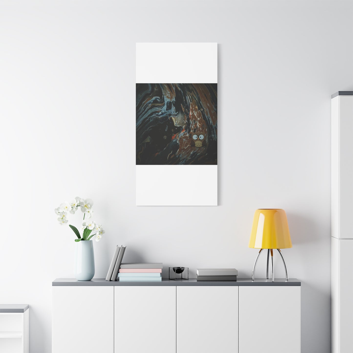 Abstract Swirl Owl Matte Canvas Print
