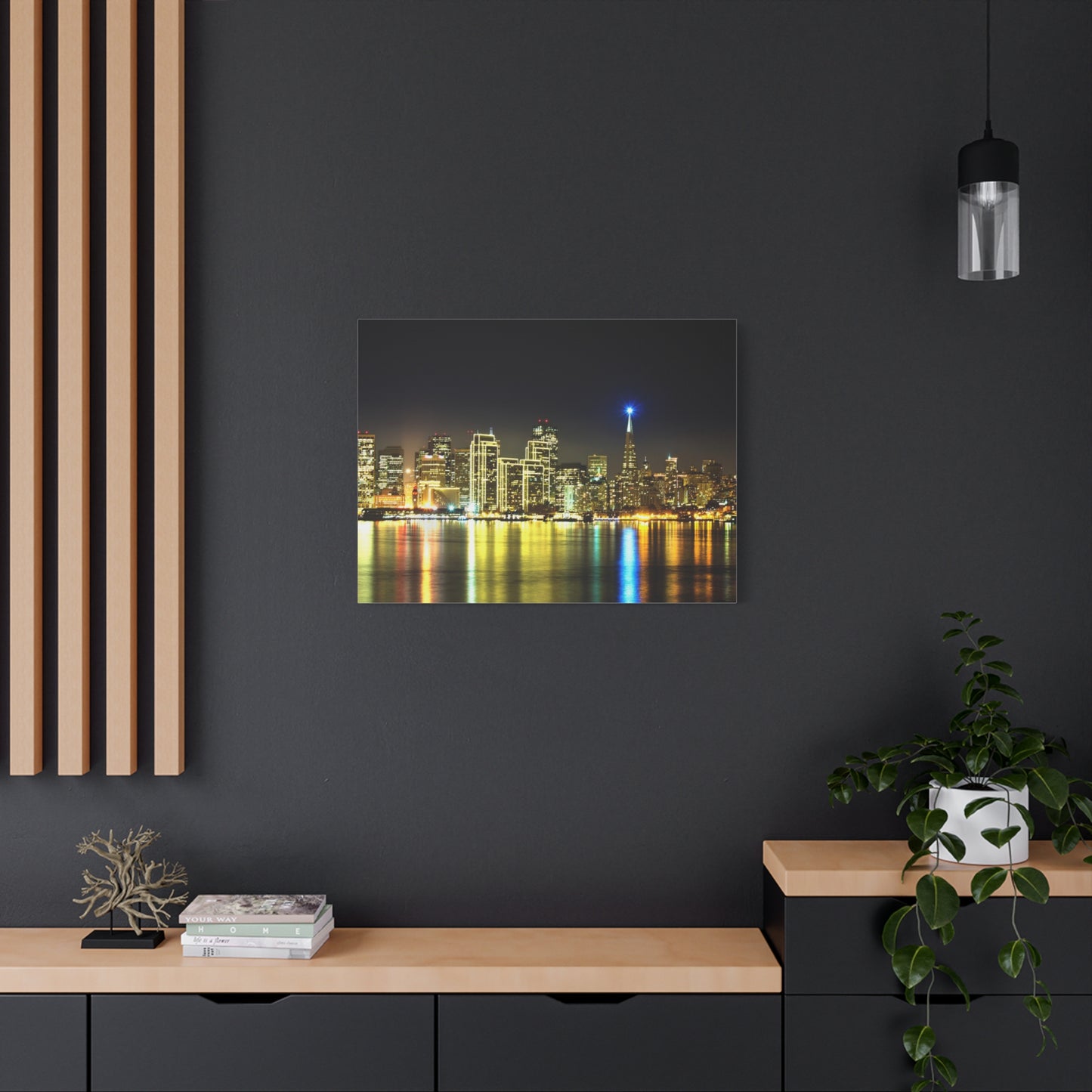 San Francisco Night Skyline Matte Canvas Print — Stretched 1.25"
