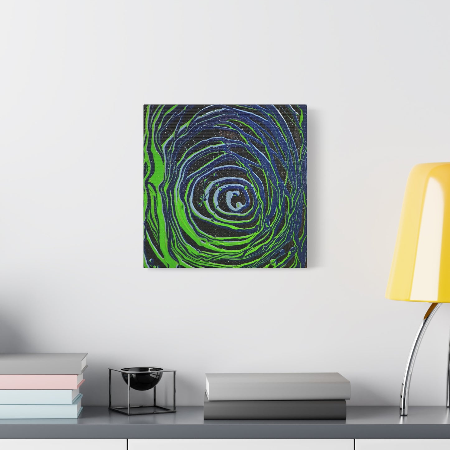 Abstract Green Swirl Matte Canvas Art — Stretched 1.25" Wall Décor