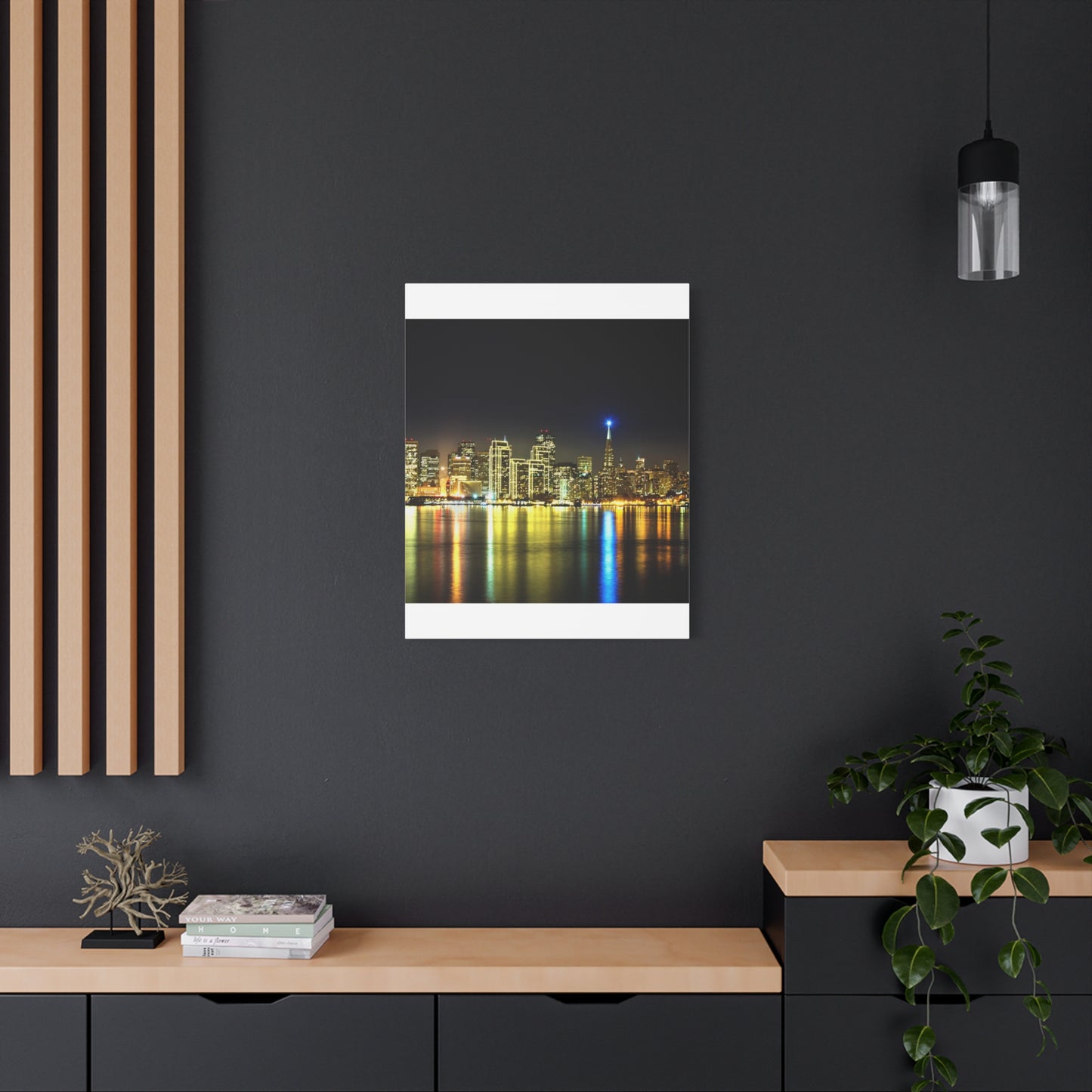 San Francisco Night Skyline Matte Canvas Print — Stretched 1.25"