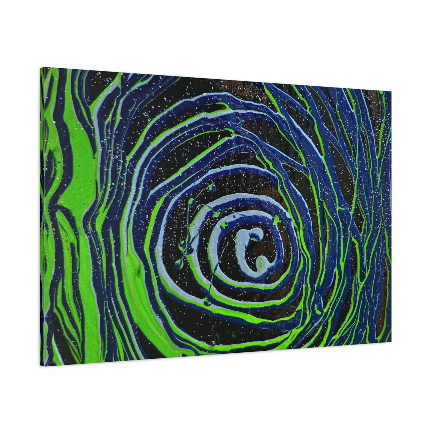 Abstract Green Swirl Matte Canvas Art — Stretched 1.25" Wall Décor