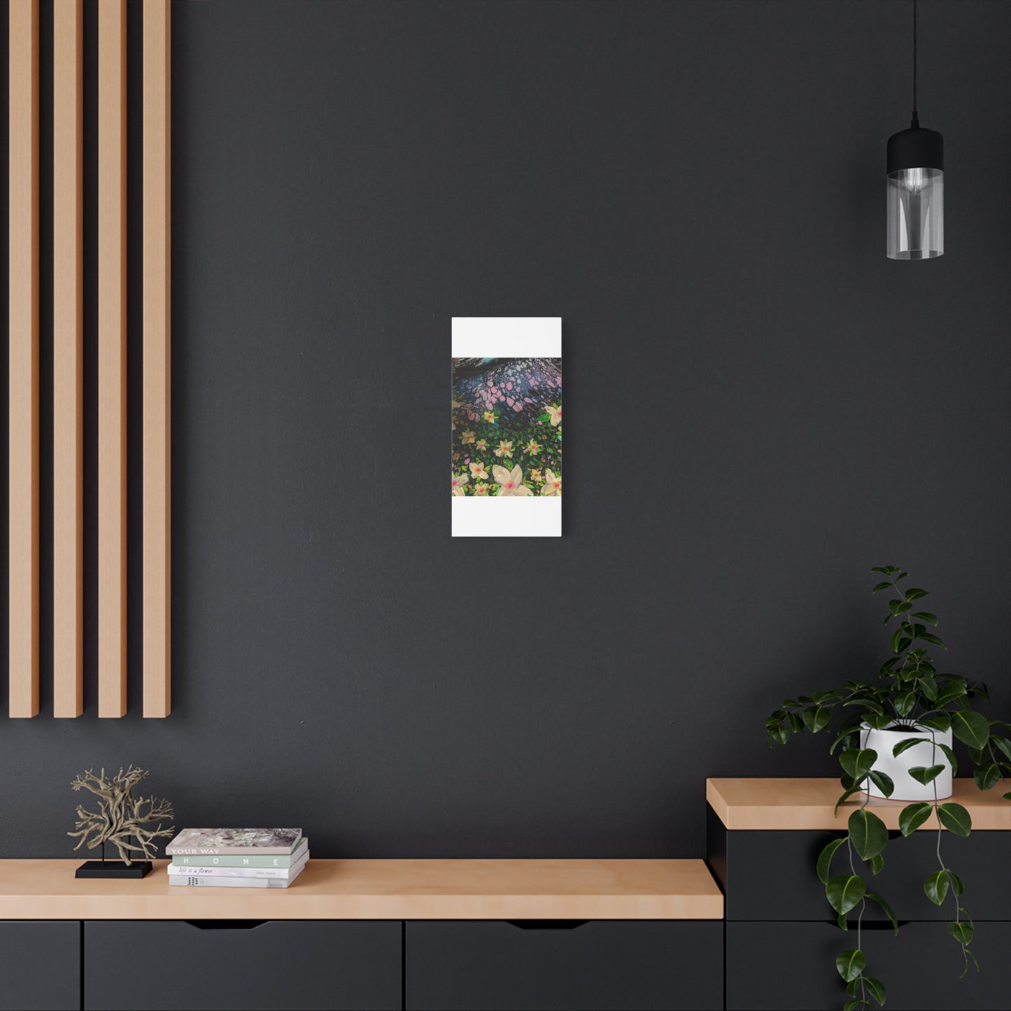 Floetrol&Flowers - Night Pour Garden Matte Canvas Print — Stretched Wall Art