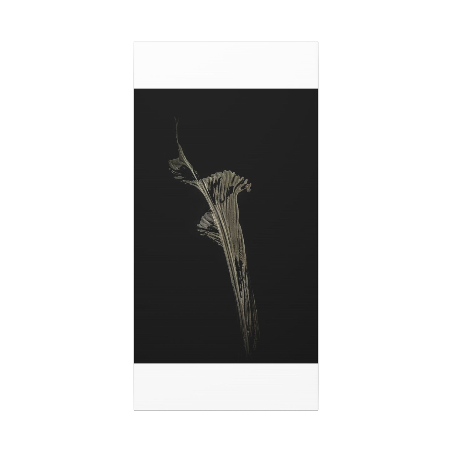 Calla Lilly - Minimalist Botanical Canvas Print — Monochrome Flower Art on Black Matte
