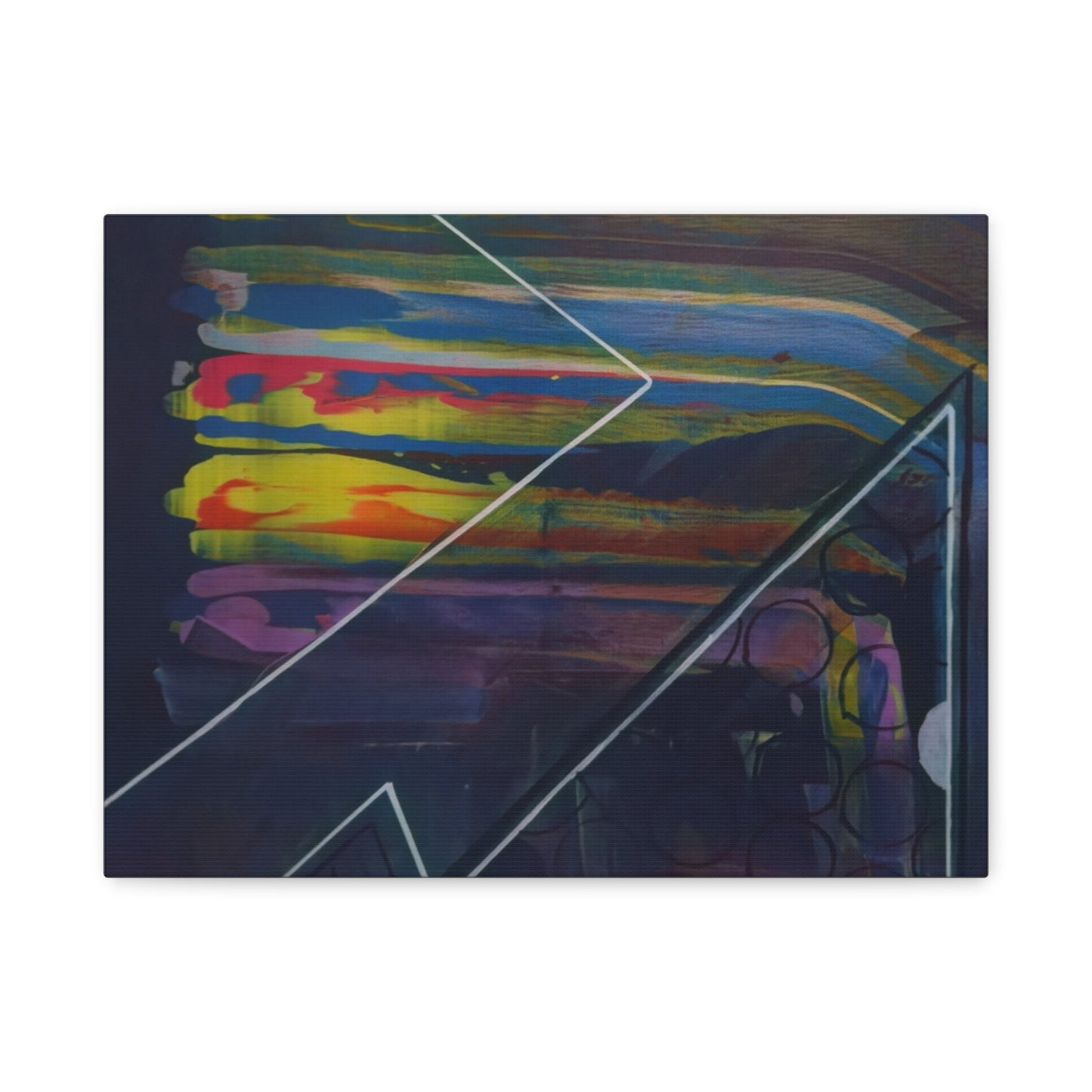 Abstract Geometric Canvas Art - 2025 astronomy – Colorful Drip Triangle Stretched Canvas