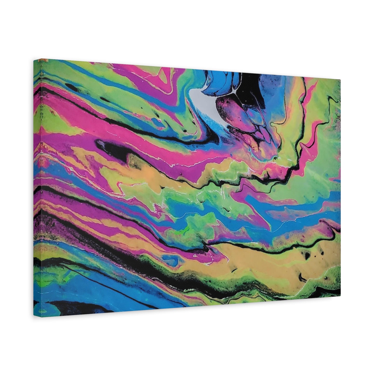 Abstract Neon Fluid Art Canvas Print — Vibrant Psychedelic Wall Decor