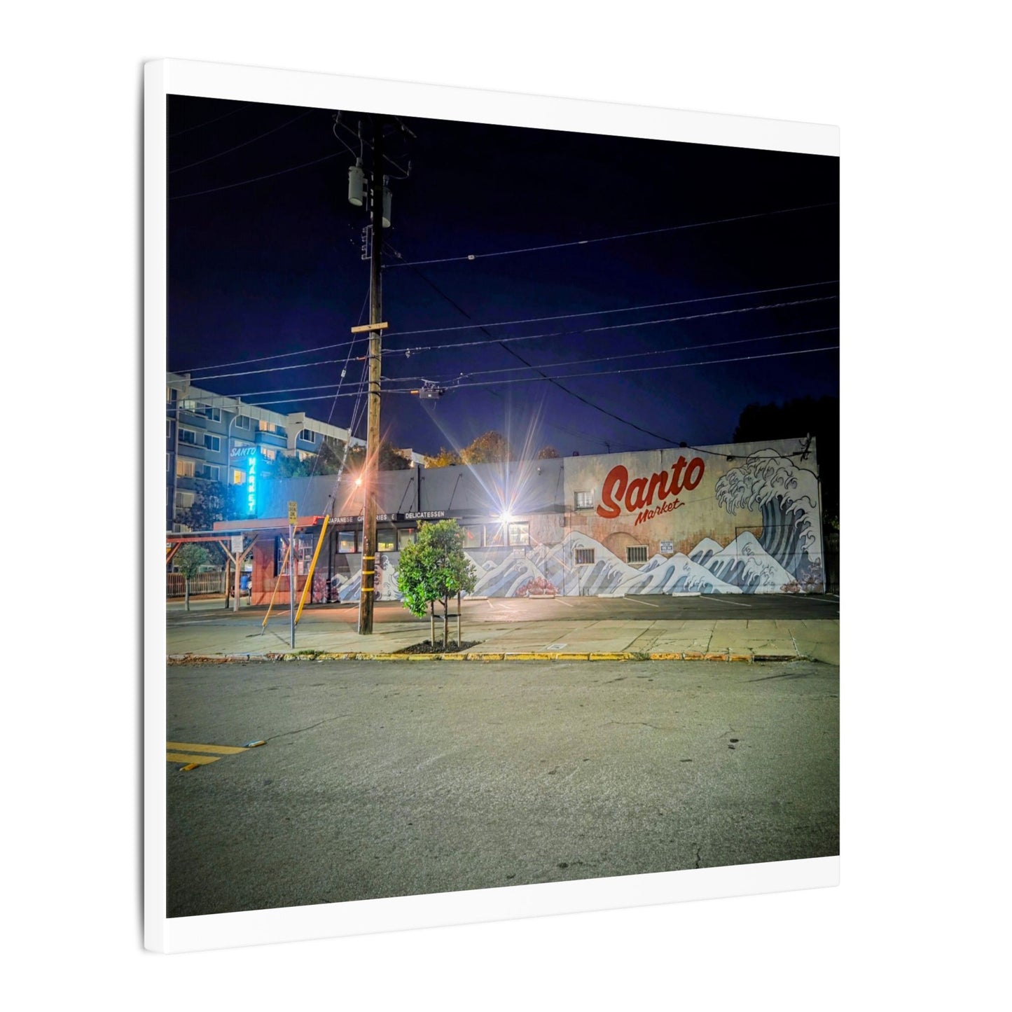 Santo Market Mural (7th&taylor)— Nighttime Urban Wall Art