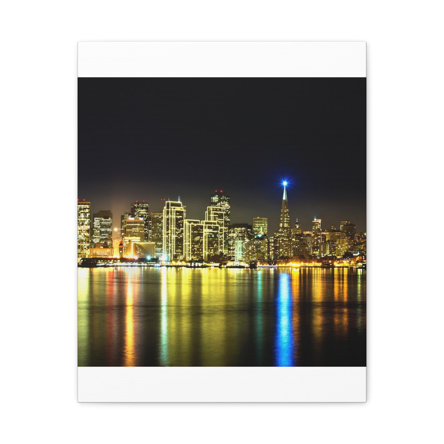 San Francisco Night Skyline Matte Canvas Print — Stretched 1.25"