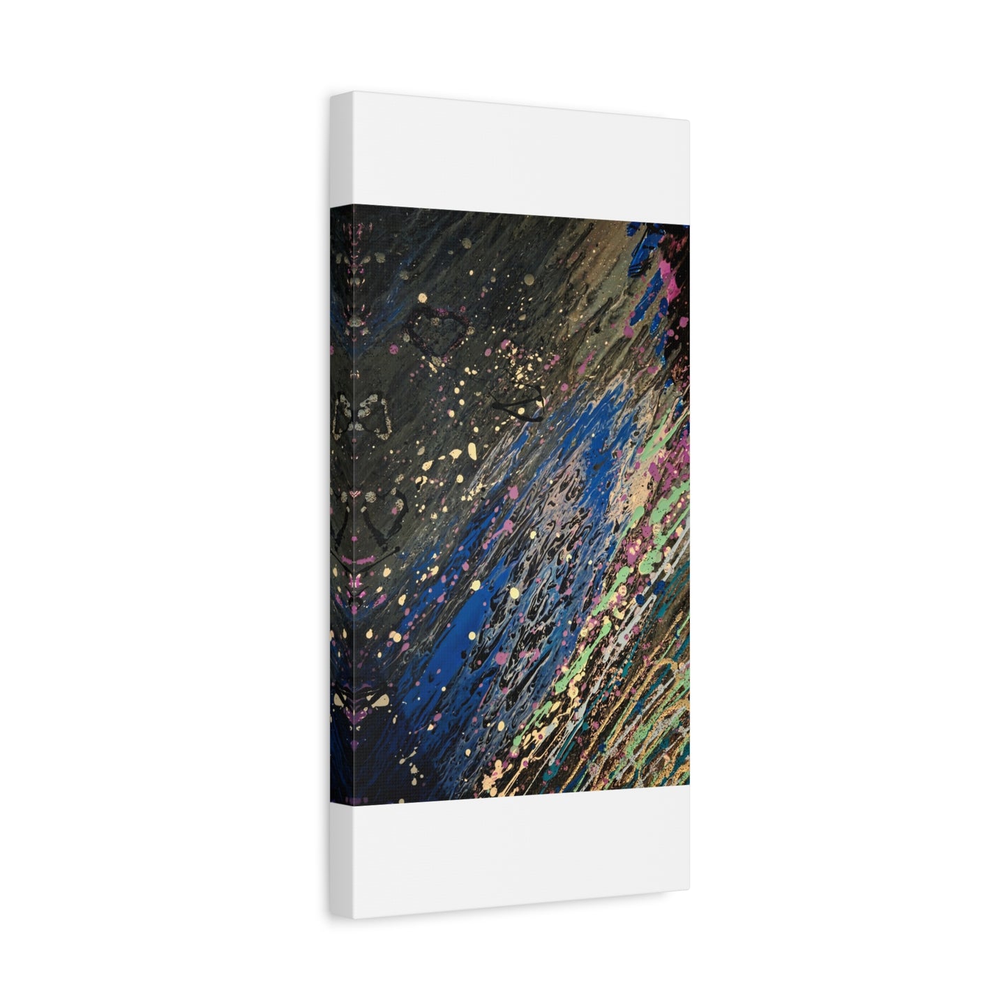 Abstract Splatter Matte Canvas Print — Colorful Fluid Art Wall Decor, Stretched 1.25"