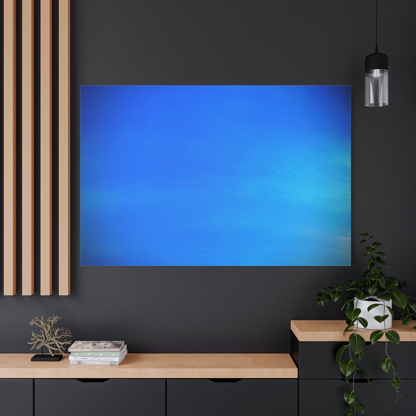 Blue Burst - Gradient Matte Canvas Print — Abstract Ocean Wall Art, Stretched 1.25"
