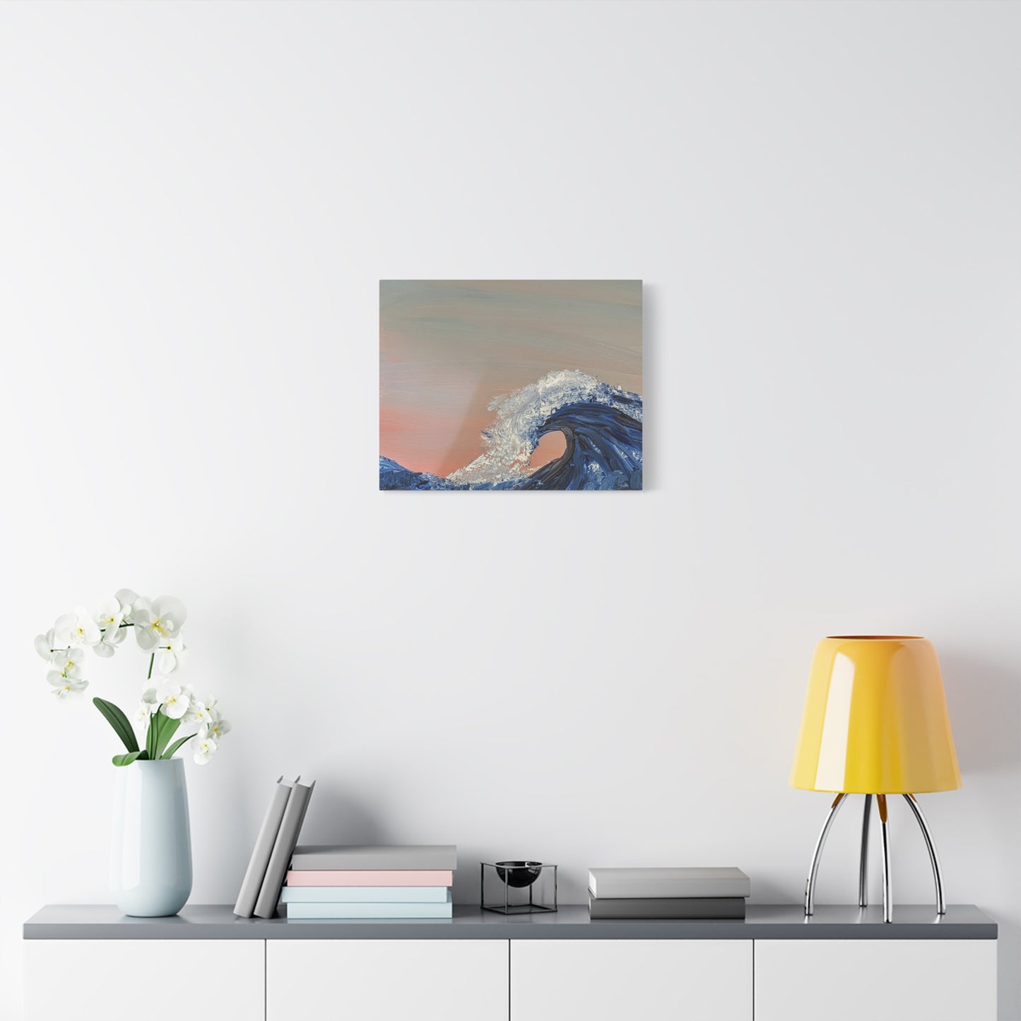 California_Coast - Ocean Wave Canvas Art — Blue Wave Seascape Matte Stretched Canvas