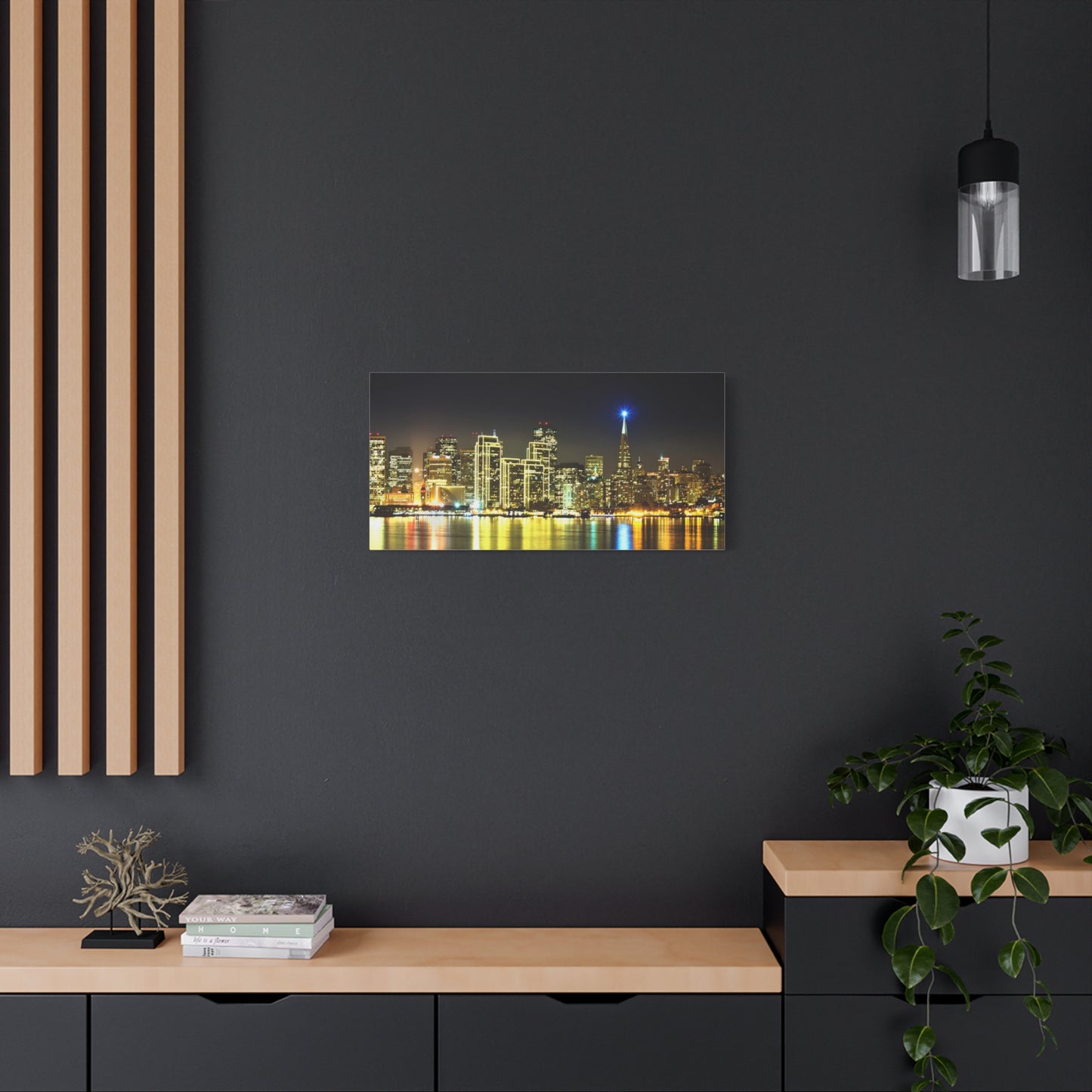 San Francisco Night Skyline Matte Canvas Print — Stretched 1.25"