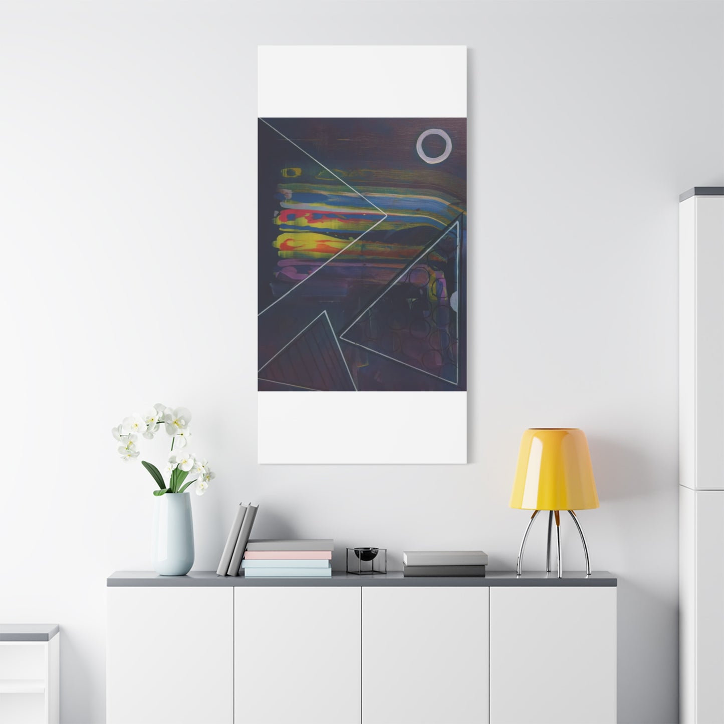 Abstract Geometric Canvas Art - 2025 astronomy – Colorful Drip Triangle Stretched Canvas