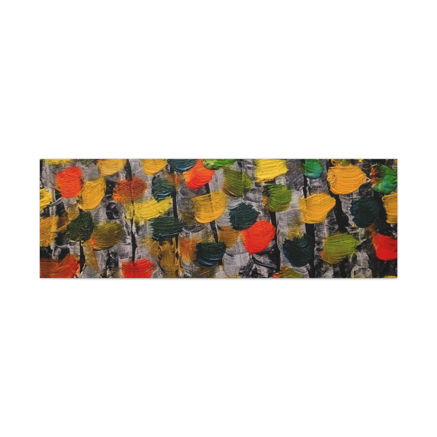 birch trees with color strokes - Abstract Color Bloom Matte Canvas Wall Art — Stretched 1.25"