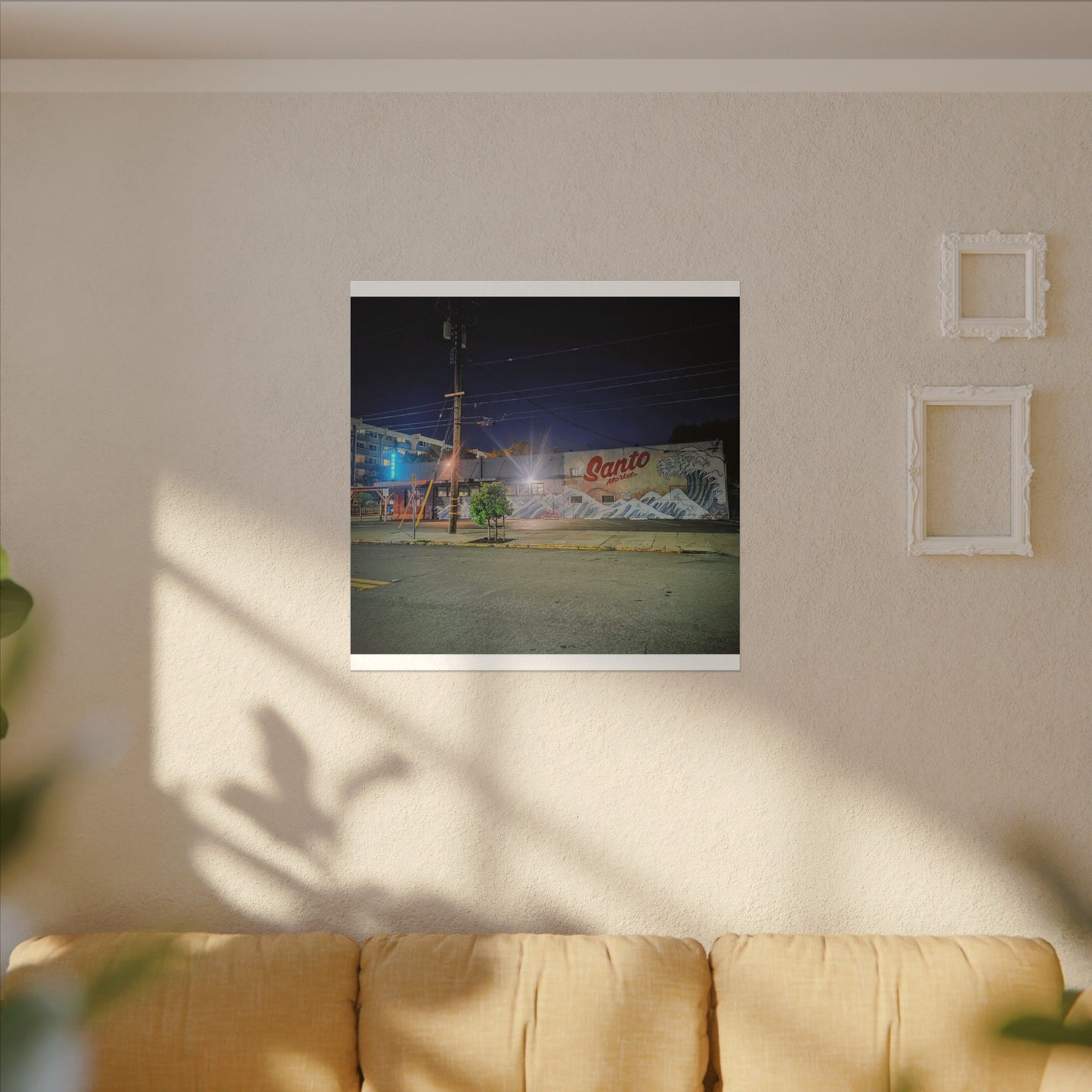 Santo Market Mural (7th&taylor)— Nighttime Urban Wall Art