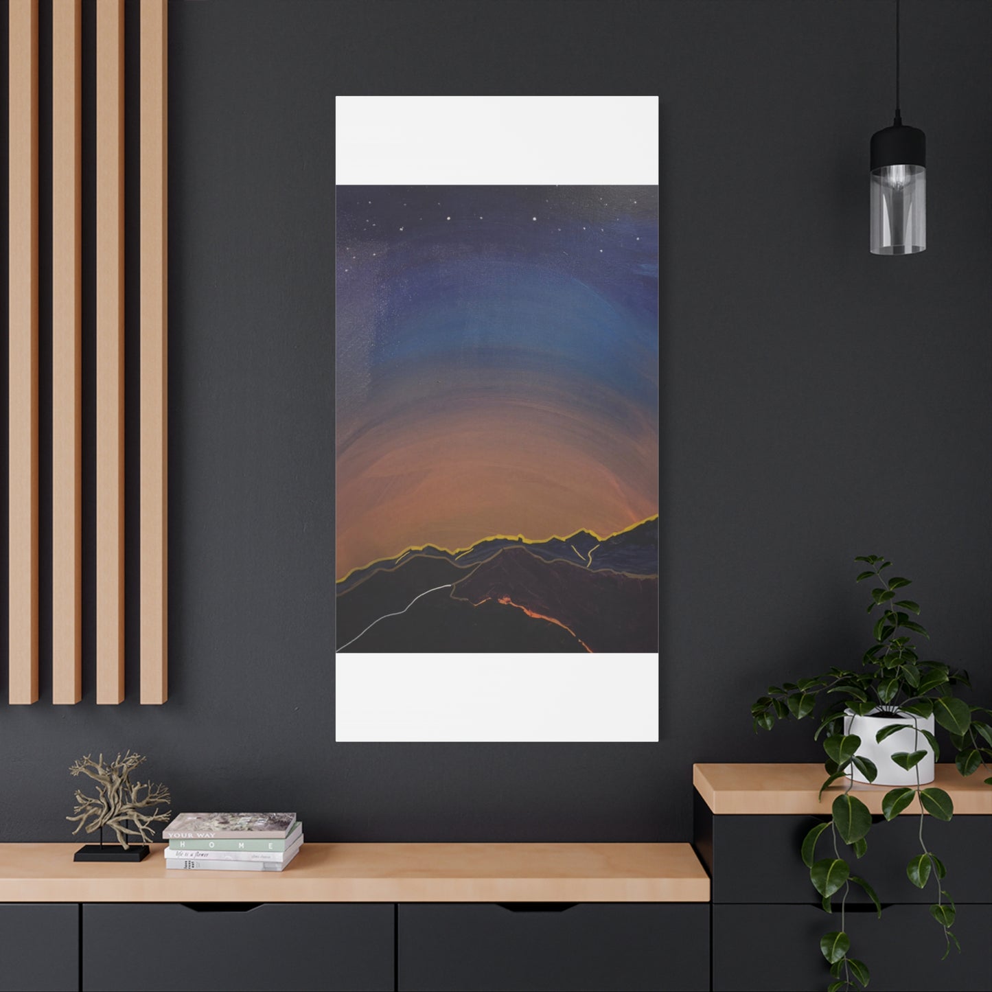 Sunset Mountain Canvas Wall Art - first light — Matte Stretched Landscape Print