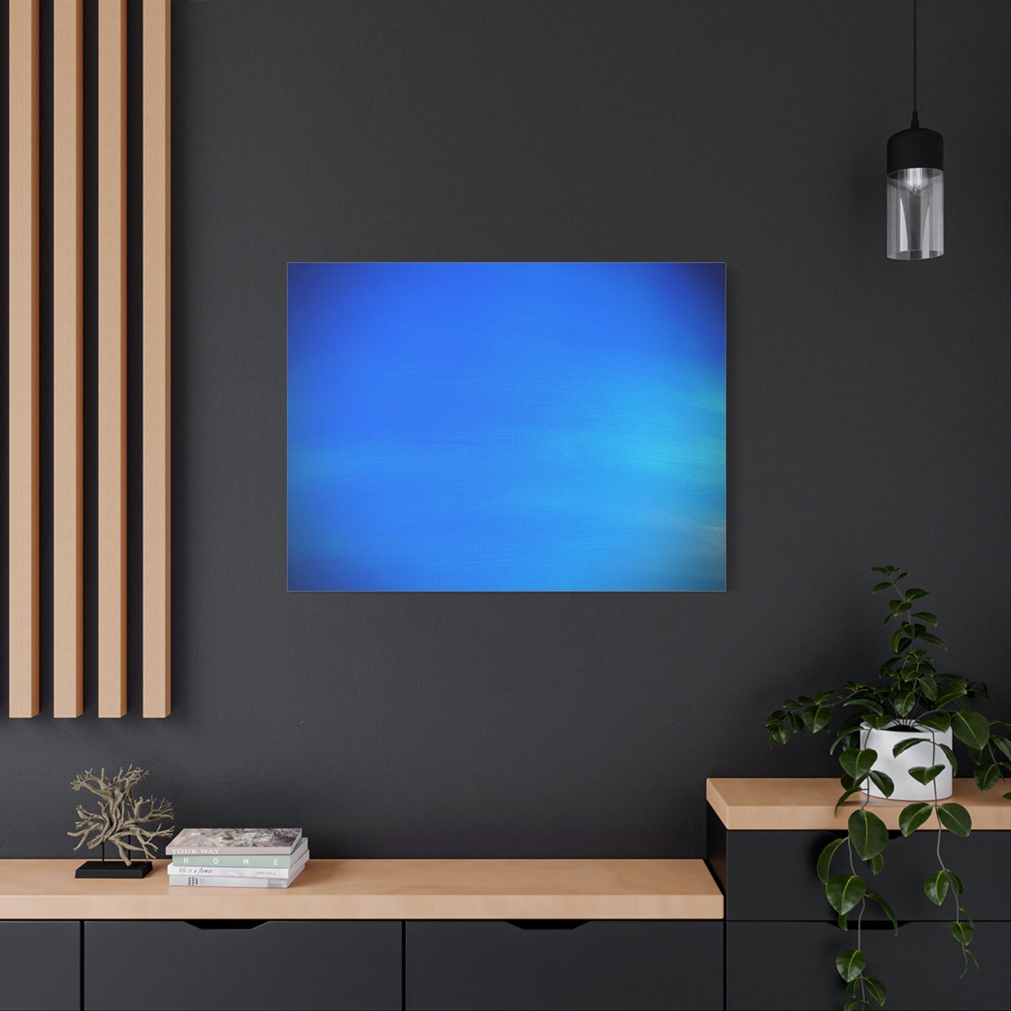 Blue Burst - Gradient Matte Canvas Print — Abstract Ocean Wall Art, Stretched 1.25"