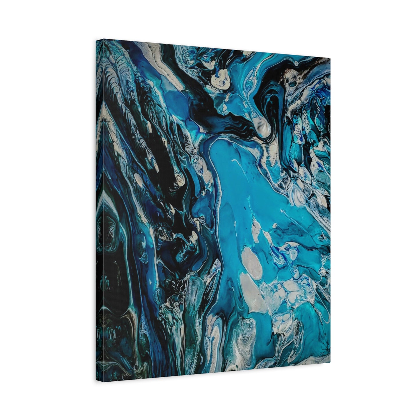 Blue Ocean Abstract Matte Canvas Print — Stretched Wall Art