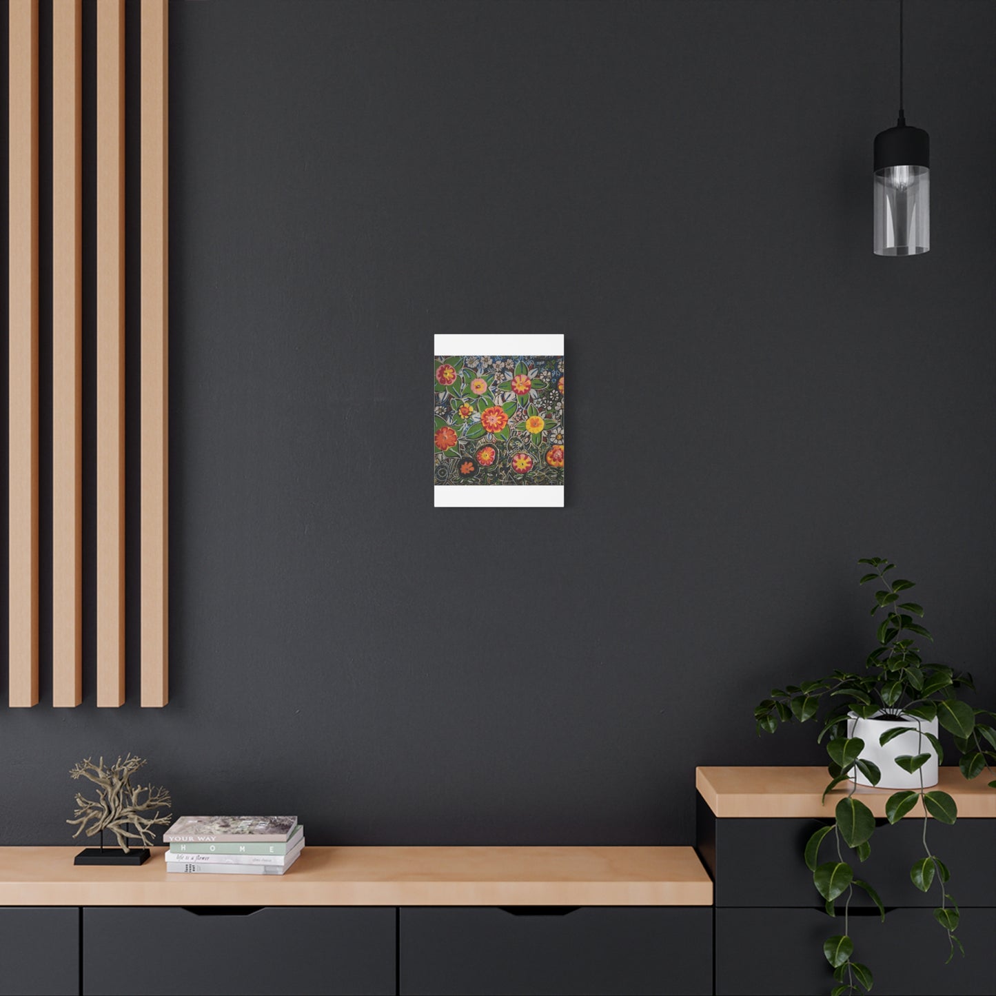 Urban_gardening-04 - Floral Pop Matte Stretched Canvas – Colorful Hand-Painted Garden Wall Art
