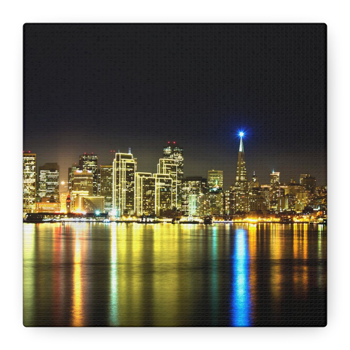 San Francisco Night Skyline Matte Canvas Print — Stretched 1.25"