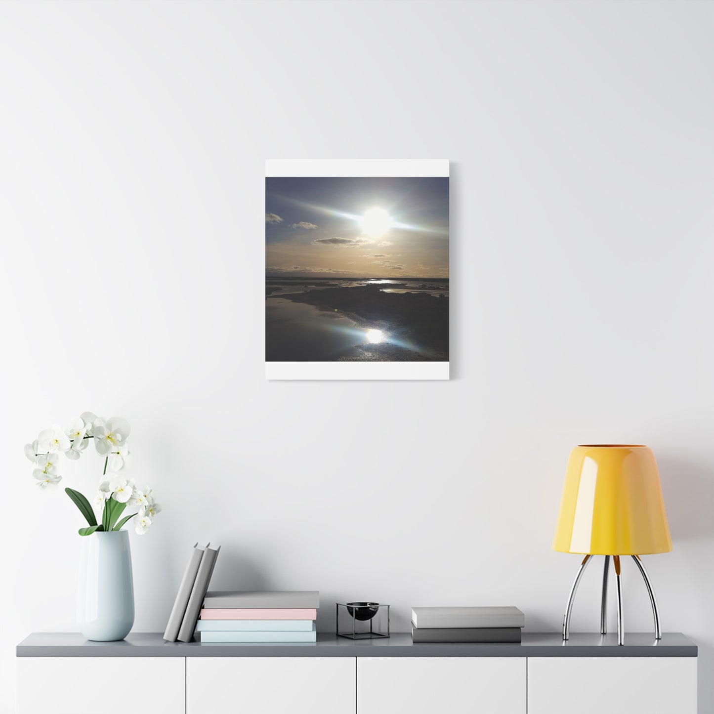 Sunlit Coastal Reflection (don edwards preserve)Canvas Print — Matte Stretched Wall Art