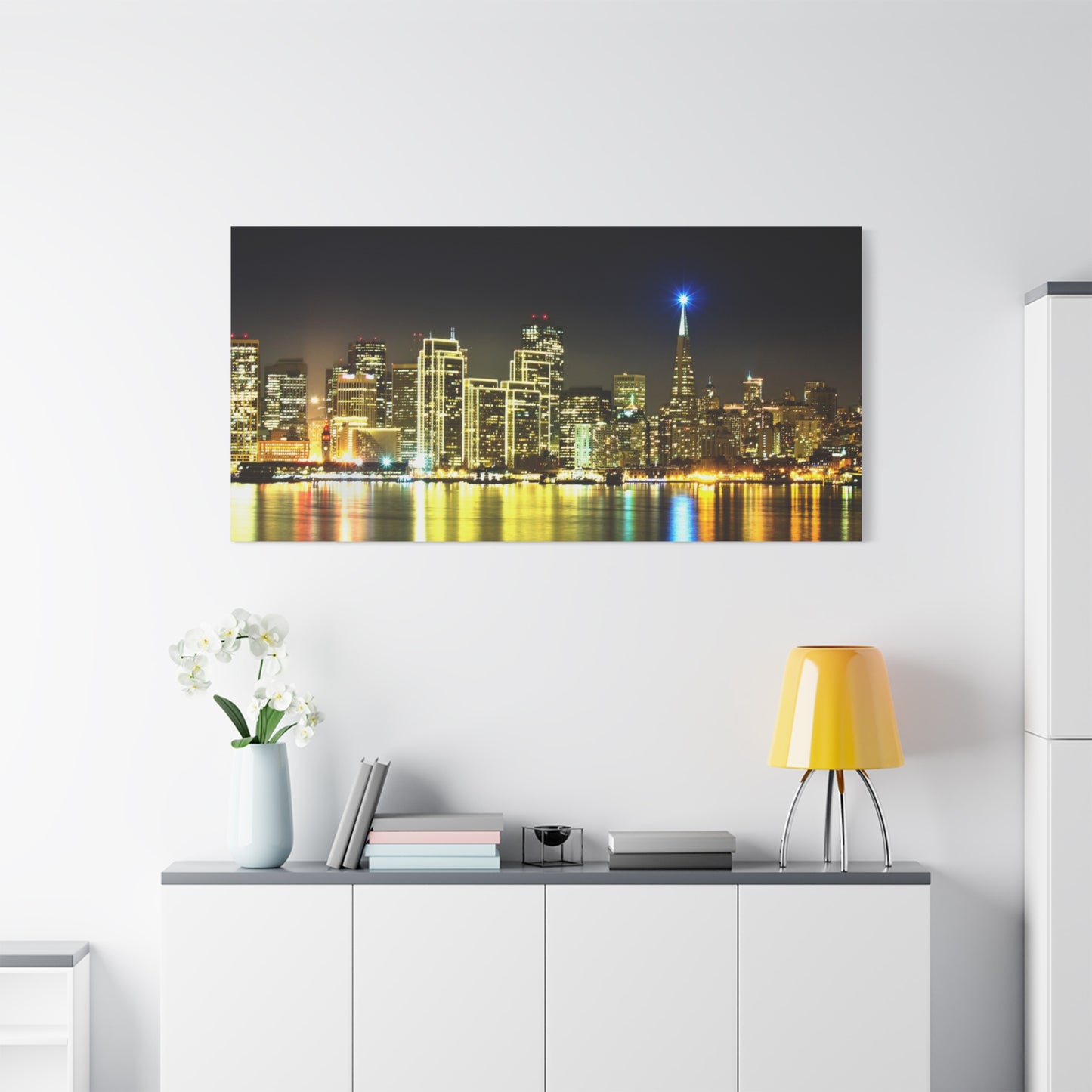 San Francisco Night Skyline Matte Canvas Print — Stretched 1.25"