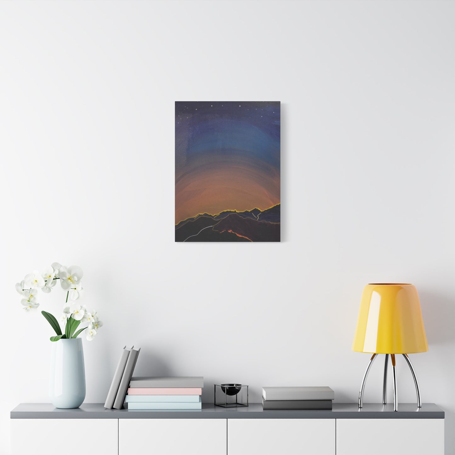 Sunset Mountain Canvas Wall Art - first light — Matte Stretched Landscape Print