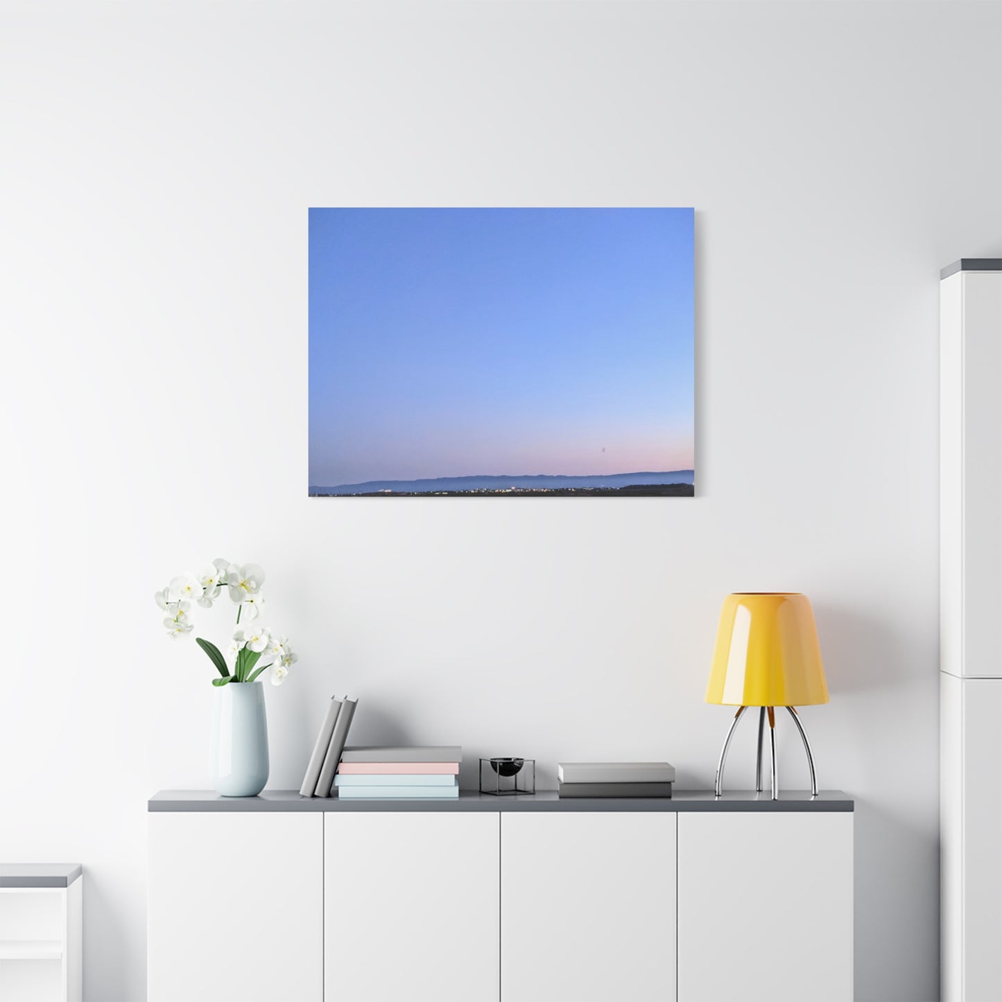 Serene Blue Horizon Matte Canvas Print — Stretched Wall Art