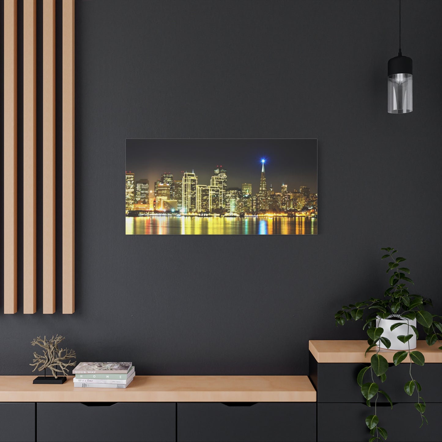 San Francisco Night Skyline Matte Canvas Print — Stretched 1.25"
