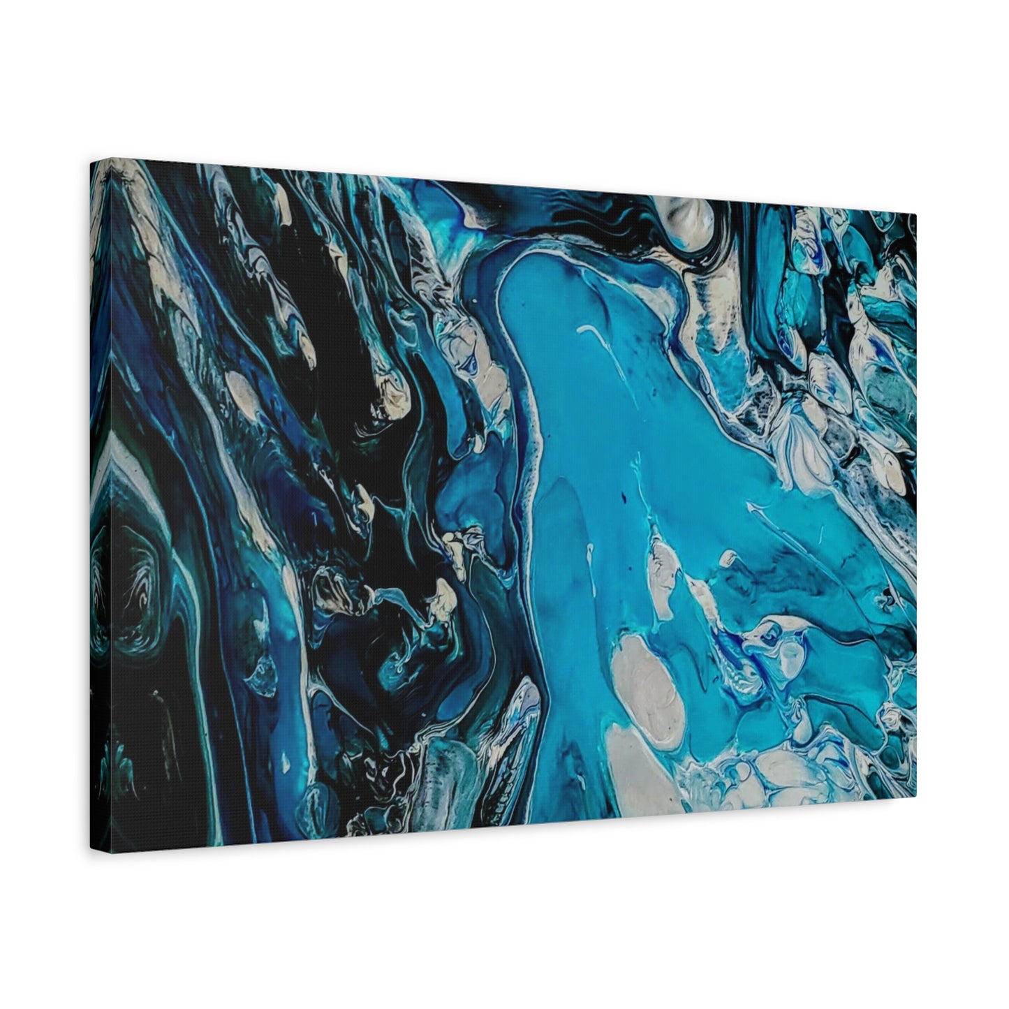 Blue Ocean Abstract Matte Canvas Print — Stretched Wall Art