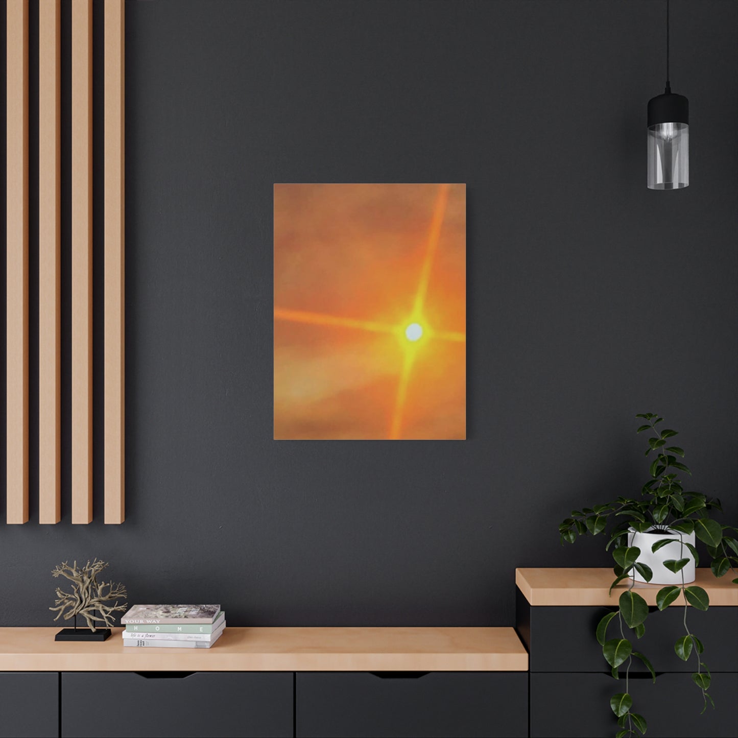 Sunburst Sunset Canvas Print — Warm Abstract Wall Art