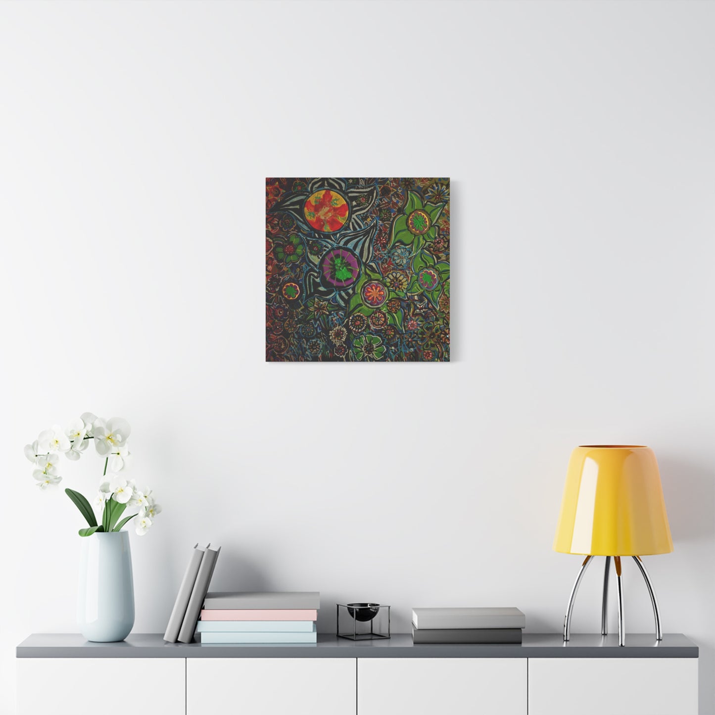 Urban_gardening-03 - Psychedelic Floral Canvas Print — Vibrant Abstract Garden Wall Art