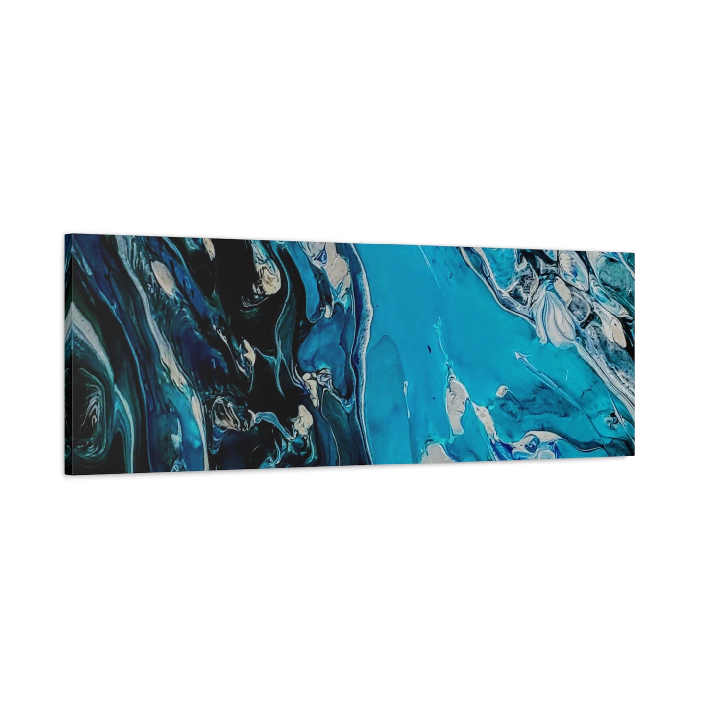 Blue Ocean Abstract Matte Canvas Print — Stretched Wall Art