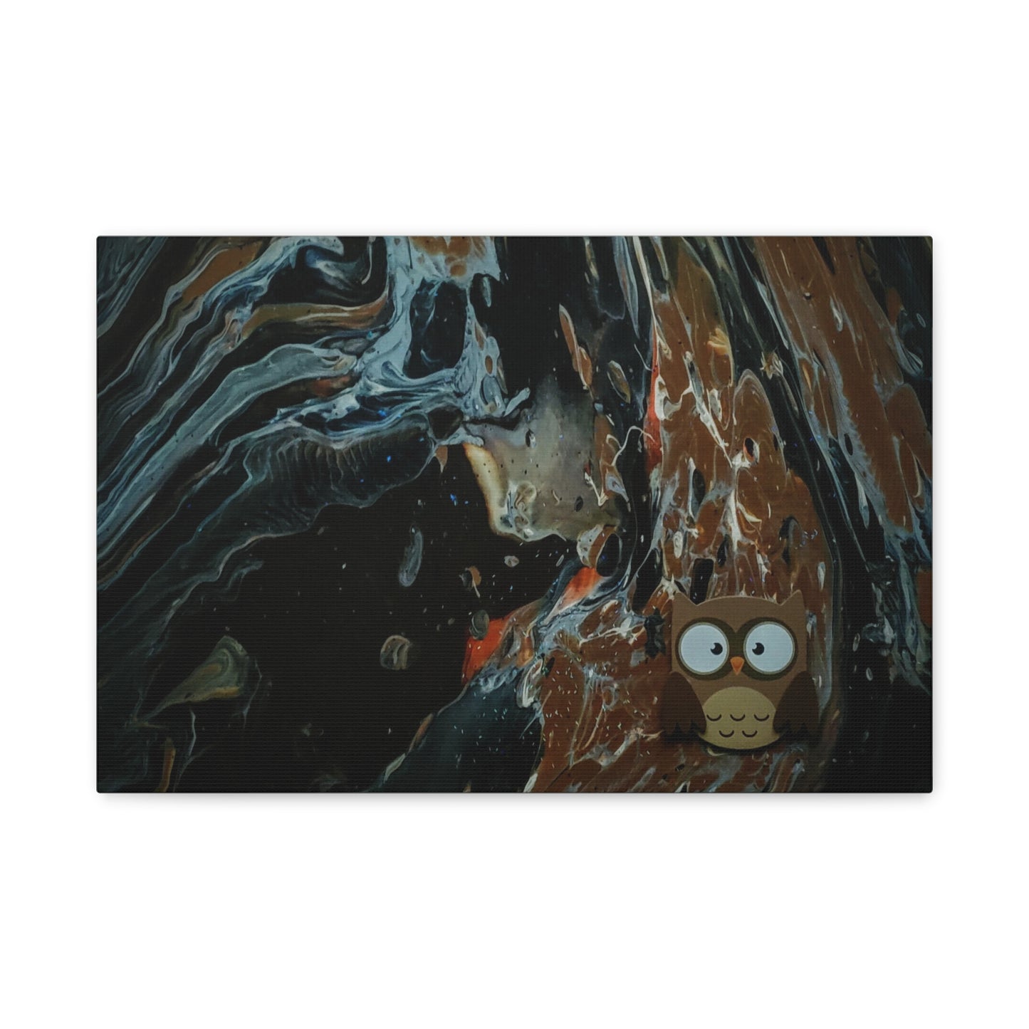 Abstract Swirl Owl Matte Canvas Print
