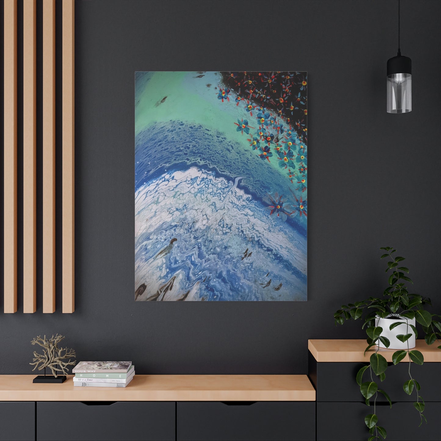 floetrol&flowers - Abstract Matte Canvas Print — Floral Accents Stretched Wall Art