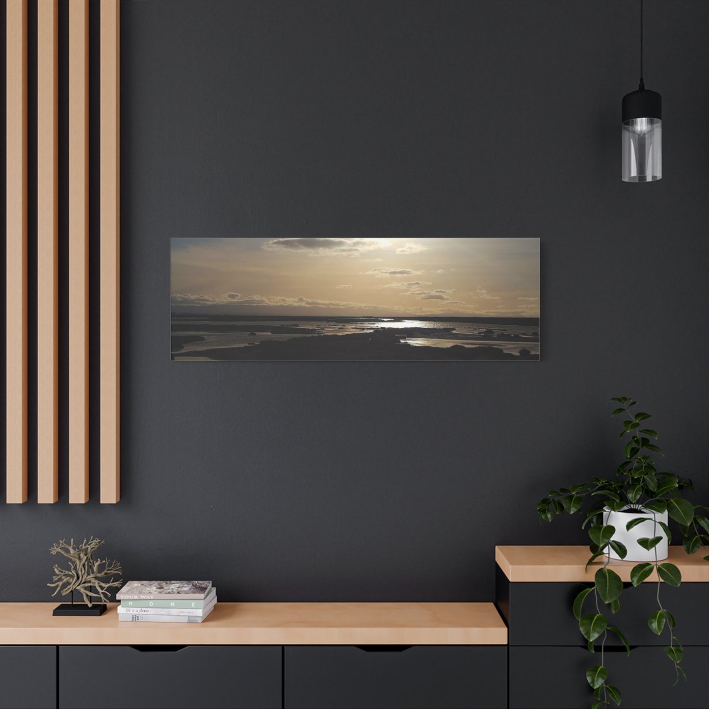 Sunlit Coastal Reflection (don edwards preserve)Canvas Print — Matte Stretched Wall Art