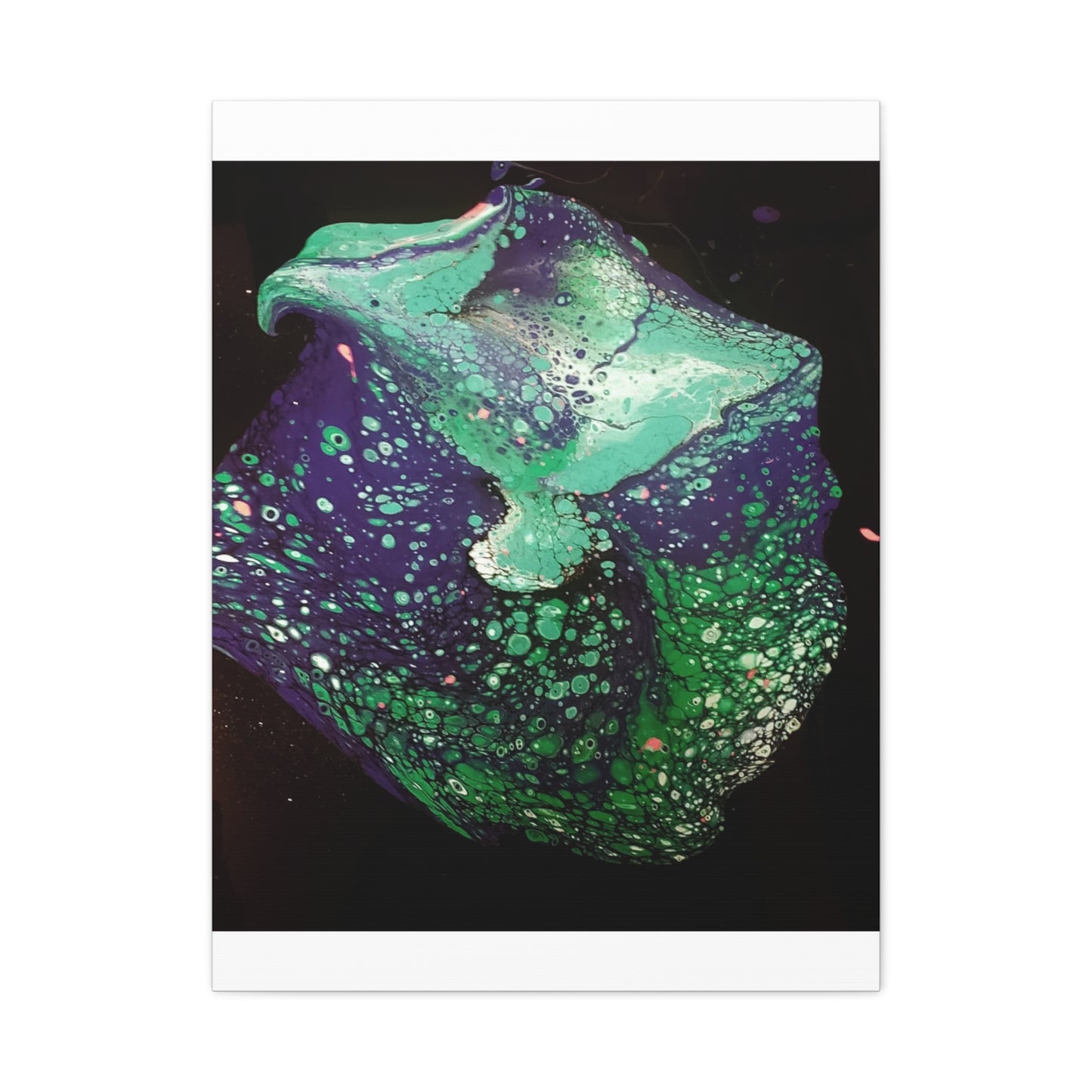 Abstract Green & Teal Fluid Art Canvas Print - Matte Stretched Wall Art