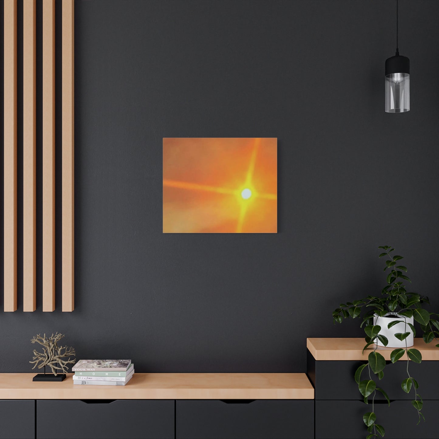 Sunburst Sunset Canvas Print — Warm Abstract Wall Art
