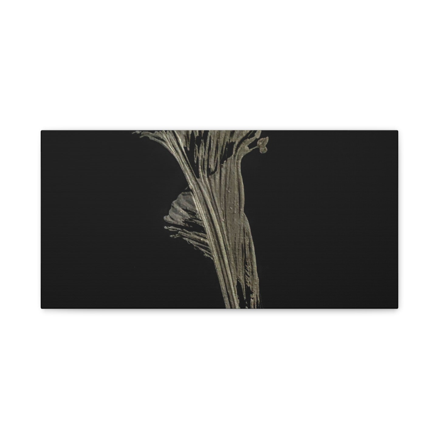 Calla Lilly - Minimalist Botanical Canvas Print — Monochrome Flower Art on Black Matte
