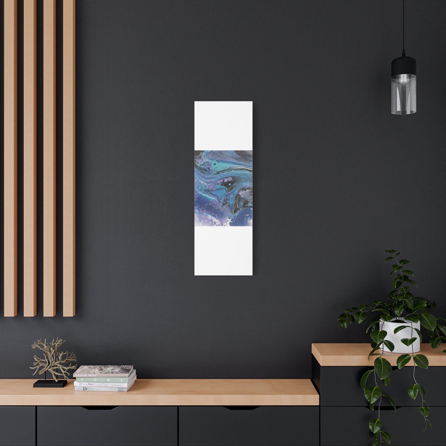 Abstract Ocean Wave Matte Canvas Print — Blue & Purple Fluid Art, Stretched 1.25"