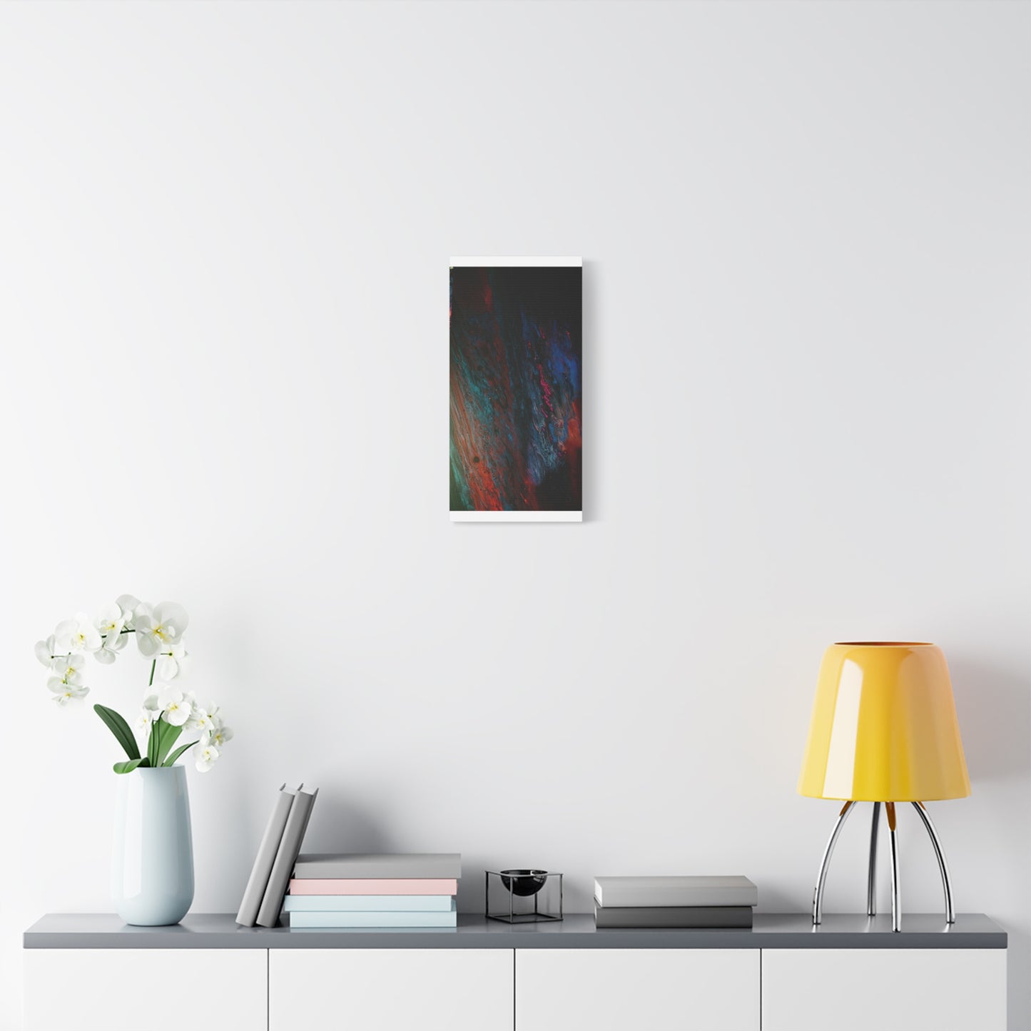 Abstract Fluid Art Canvas Wall Art - Jupiter pour — Vibrant Ocean Night Matte Stretched Canvas