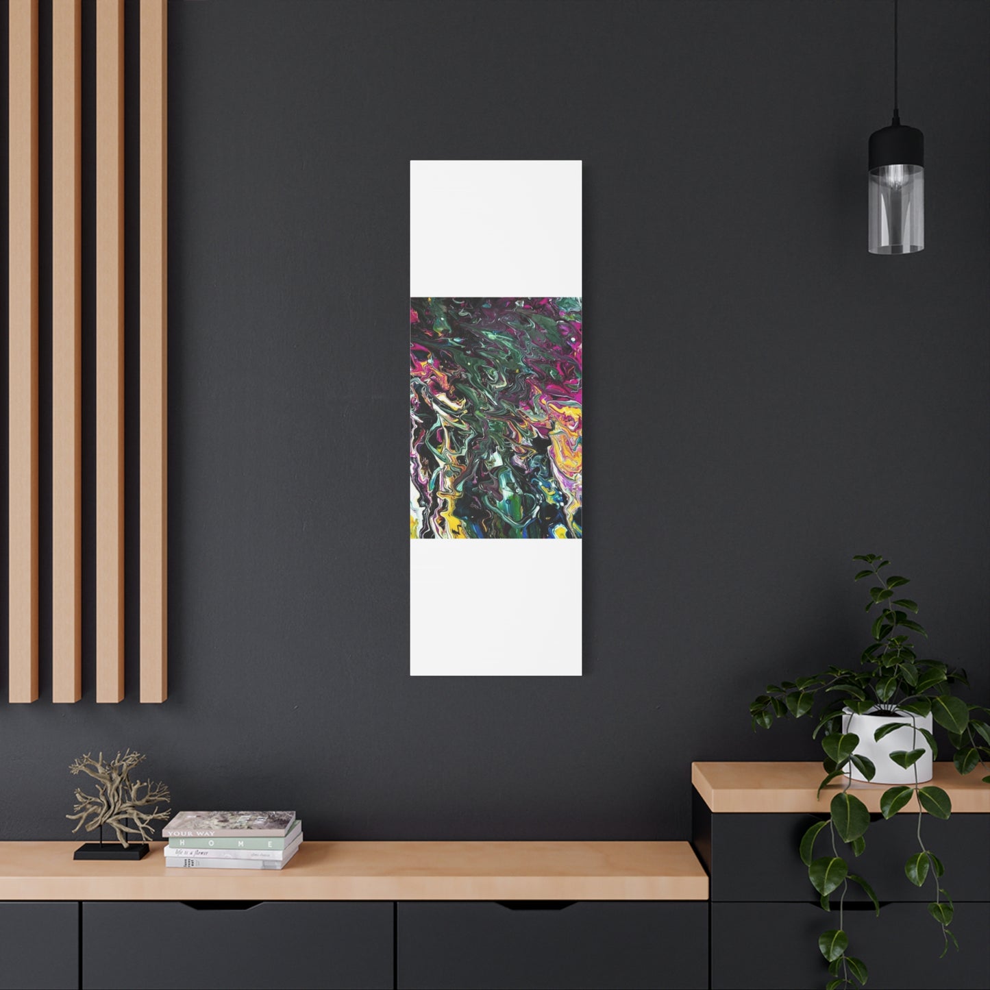 chaos in the garden - Abstract Fluid Art Matte Canvas Print - Colorful Swirl Wall Art