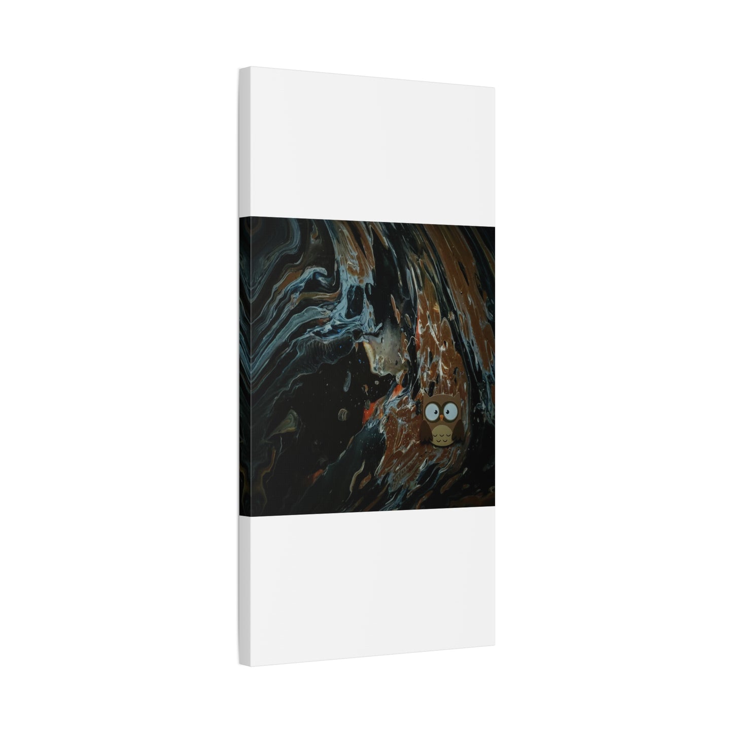 Abstract Swirl Owl Matte Canvas Print