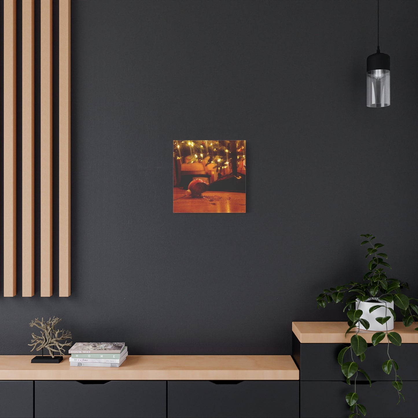 Christmas Tree Ornament Photo Canvas – Cozy Holiday Still Life Wall Art
