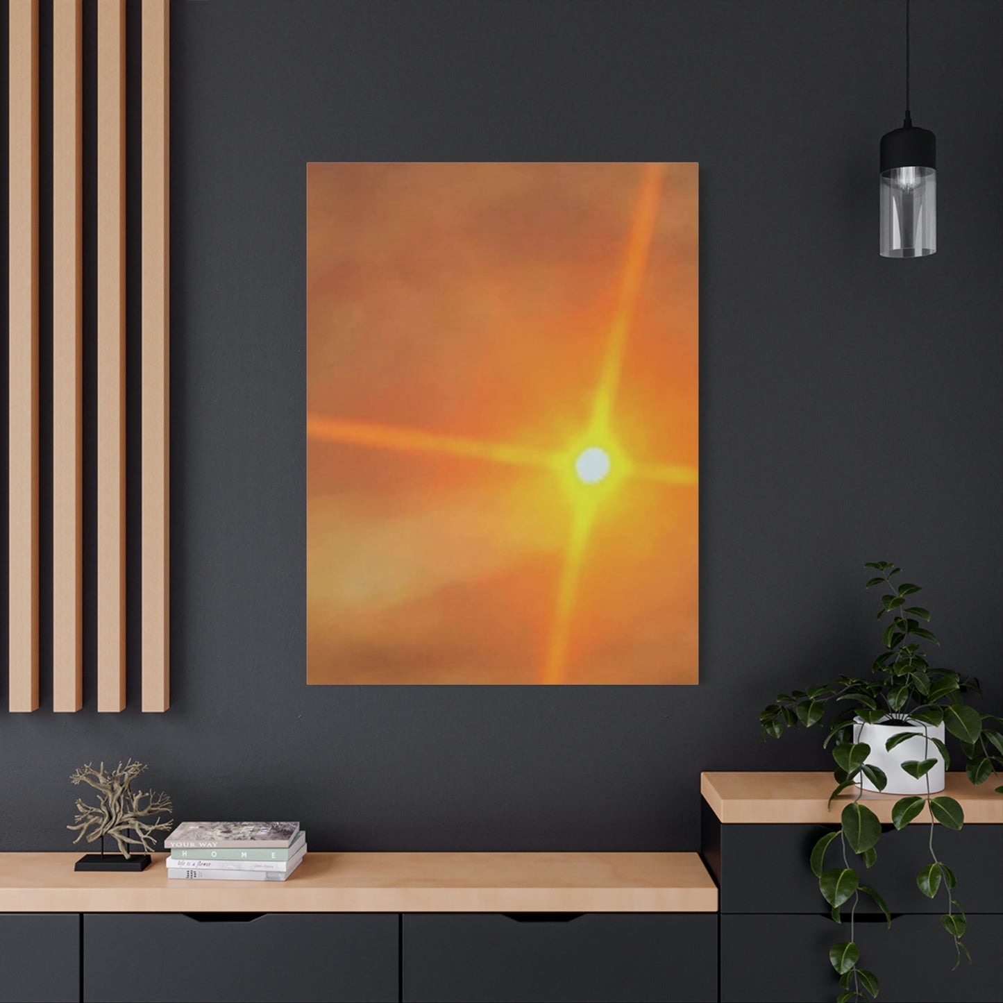 Sunburst Sunset Canvas Print — Warm Abstract Wall Art