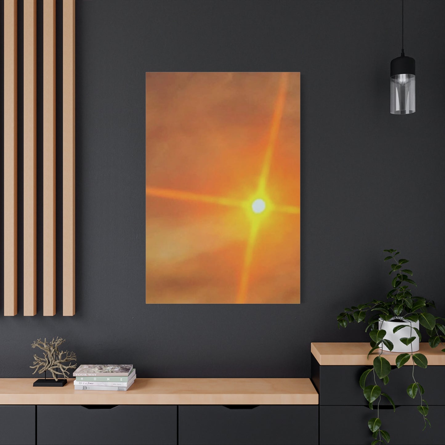 Sunburst Sunset Canvas Print — Warm Abstract Wall Art