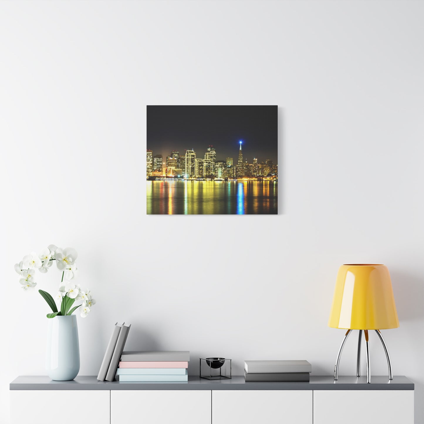 San Francisco Night Skyline Matte Canvas Print — Stretched 1.25"