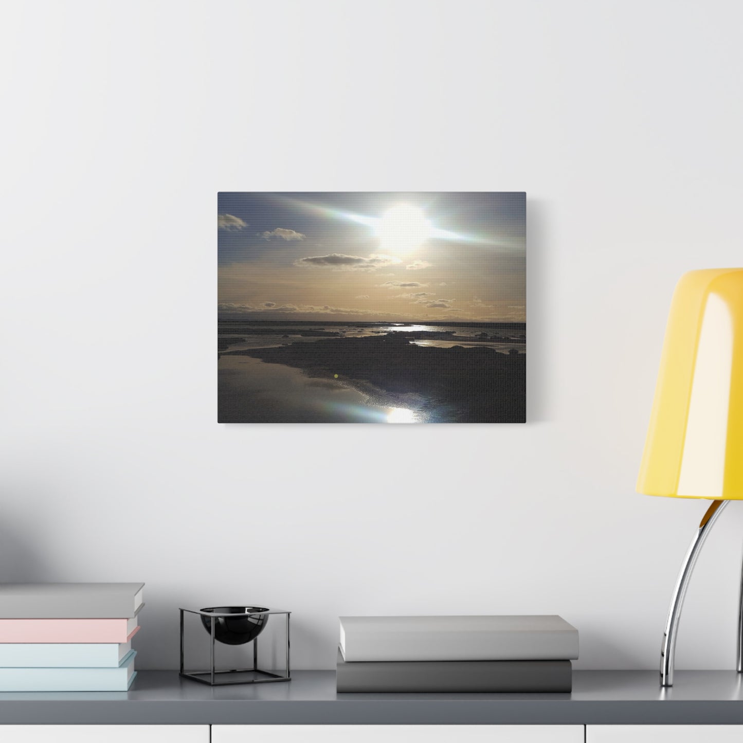 Sunlit Coastal Reflection (don edwards preserve)Canvas Print — Matte Stretched Wall Art